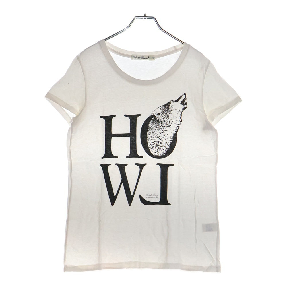 UNDERCOVER(アンダーカバー) HOWL フロントウルフ ロゴプリント クルーネック半袖Tシャツ カットソー ホワイト