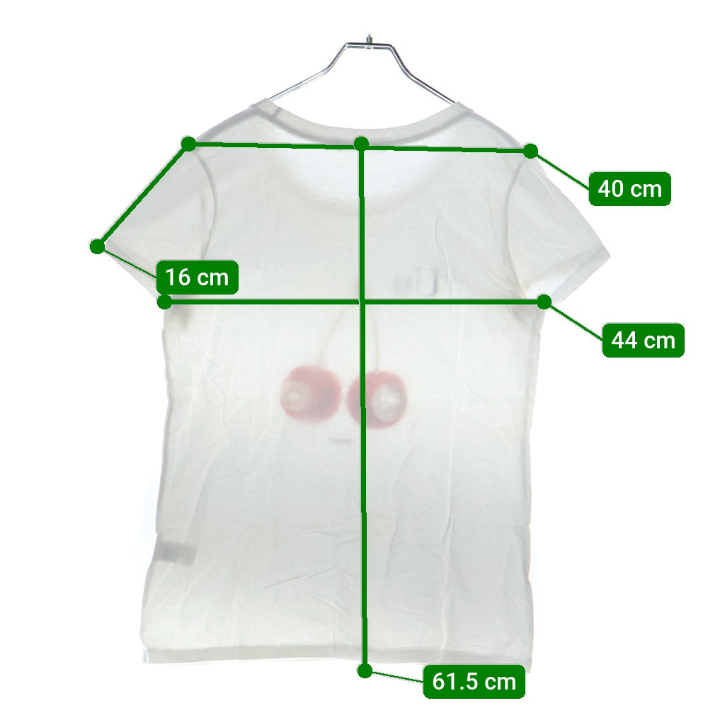 UNDERCOVER(アンダーカバー) Uu Cherry T-Shirt フロントチェリー ロゴプリント クルーネック半袖Tシャツ カットソー ホワイト