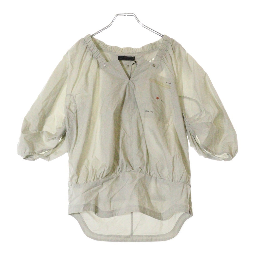 UNDERCOVER(アンダーカバー) 10SS LESS BUT BETTER期 テープデザイン コットン 半袖シャツ ブラウス アイボリー レディース E1406