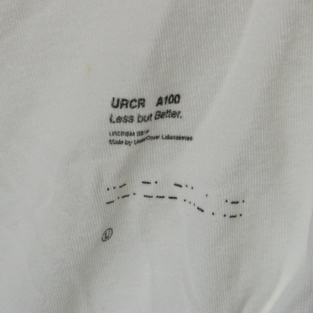 UNDERCOVER(アンダーカバー) 10SS LESS BUT BETTER期 フロントプリント アシンメトリー 5分丈 半袖Tシャツ カットソー アイボリー E1807 レディース