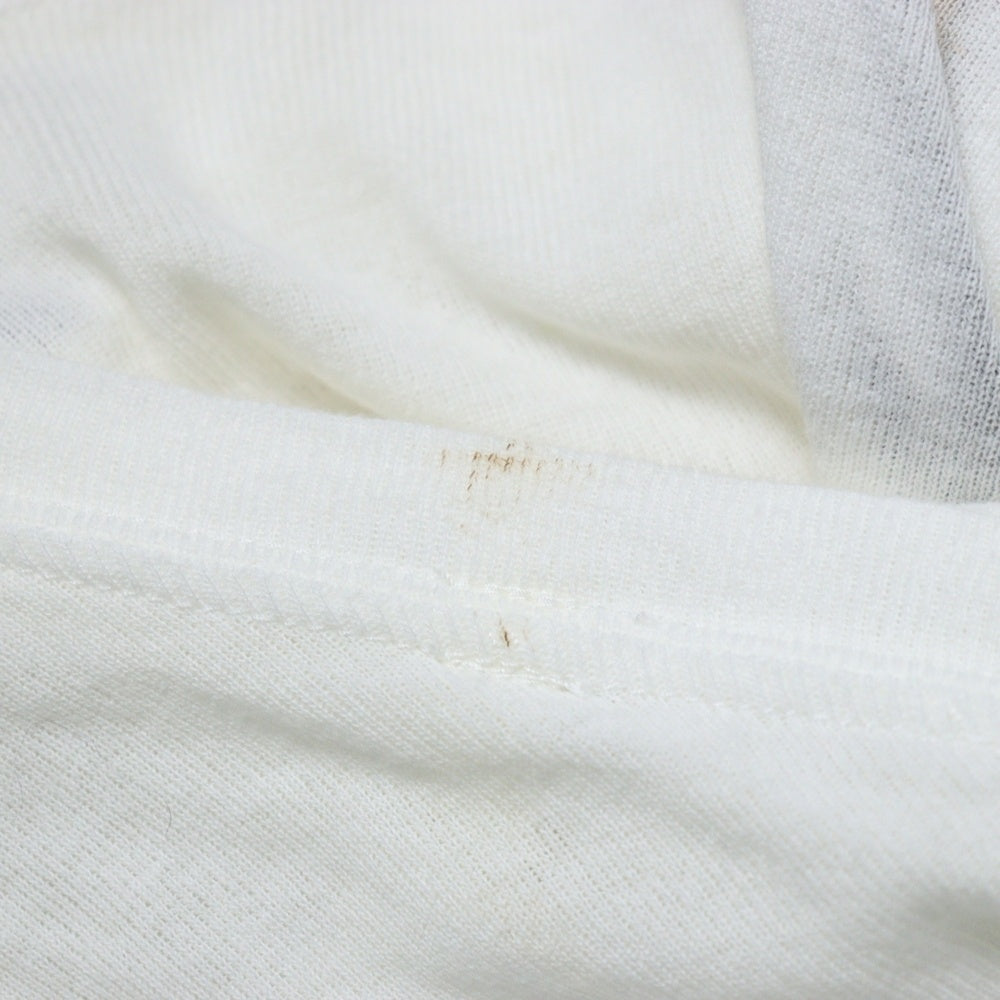 UNDERCOVER(アンダーカバー) 10SS LESS BUT BETTER期 フロントプリント アシンメトリー 5分丈 半袖Tシャツ カットソー アイボリー E1807 レディース