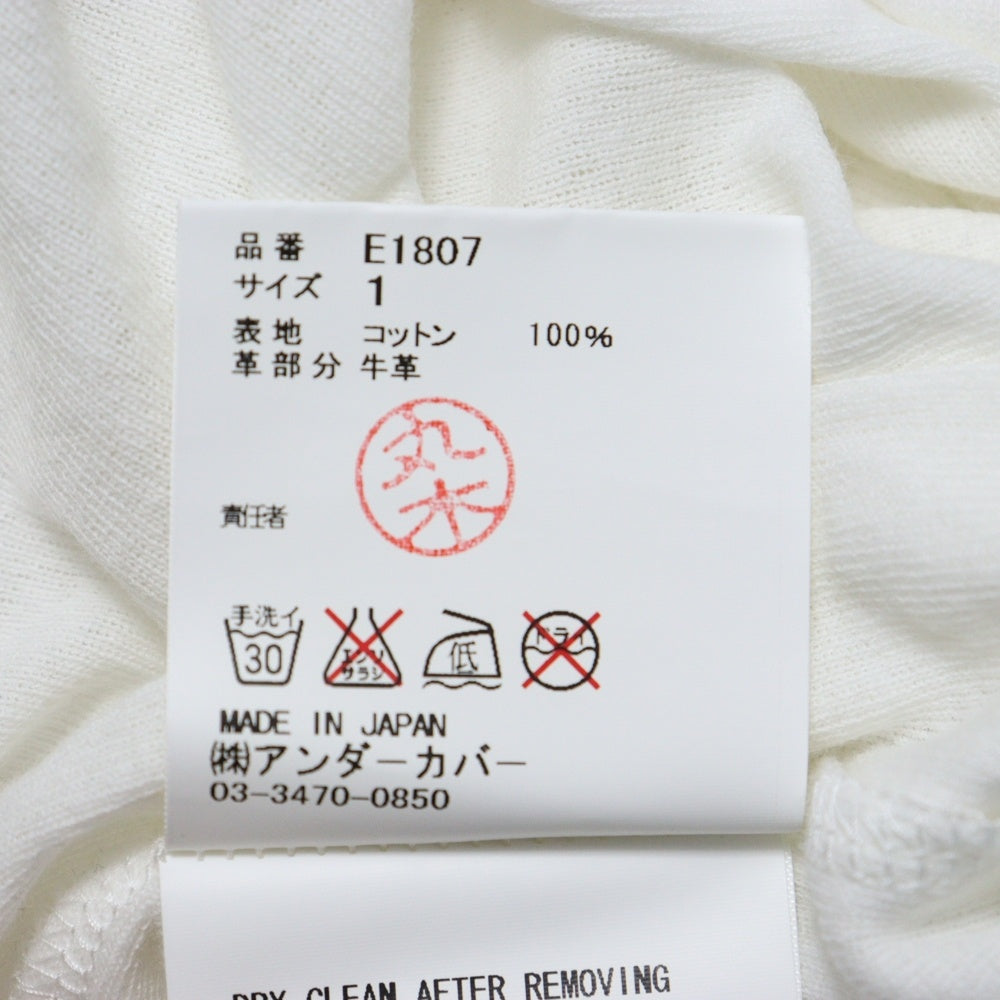 UNDERCOVER(アンダーカバー) 10SS LESS BUT BETTER期 フロントプリント アシンメトリー 5分丈 半袖Tシャツ カットソー アイボリー E1807 レディース