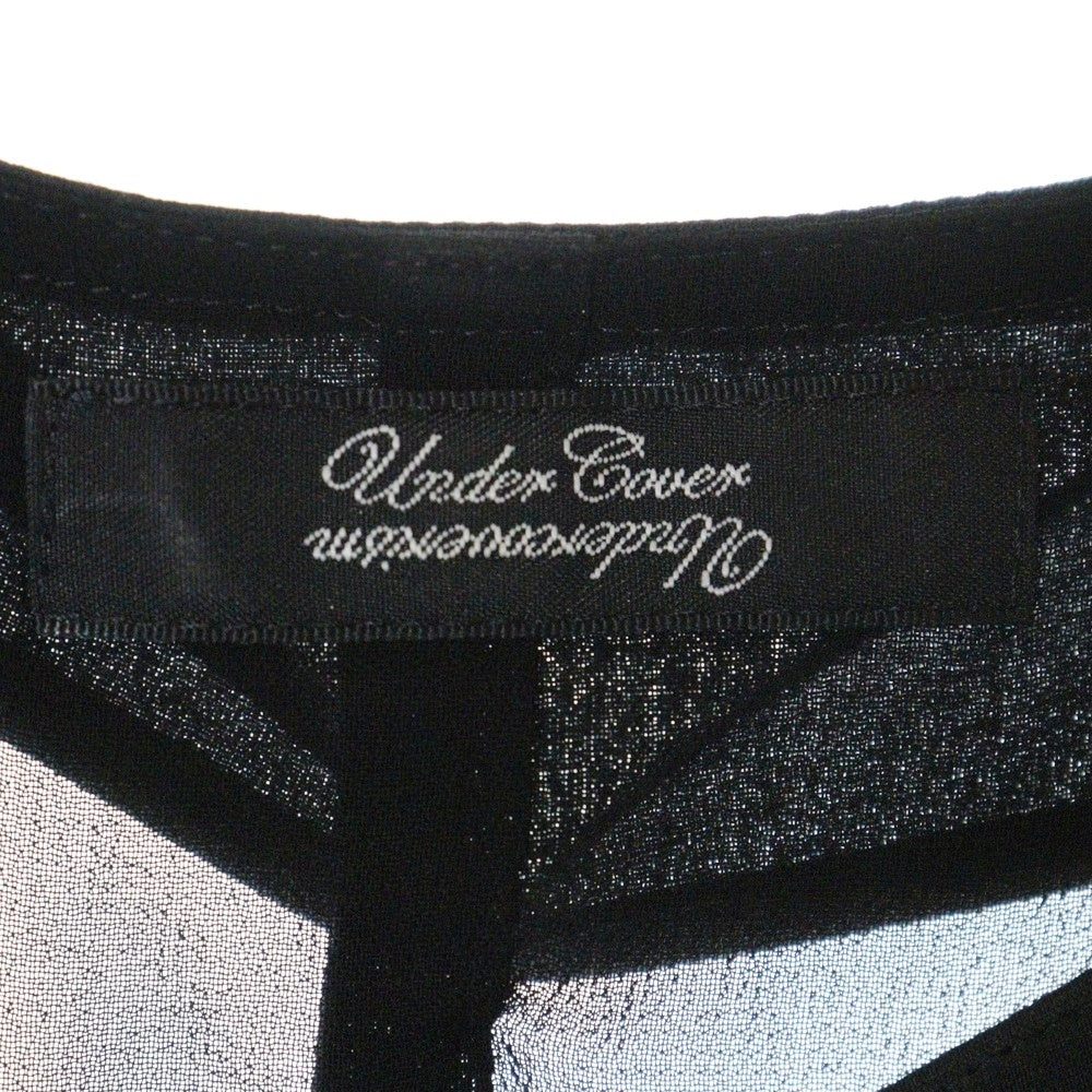 UNDERCOVER(アンダーカバー) 11SS シースルー ボーダー シフォン 半袖ワンピース ブラック/ホワイト レディース G1404