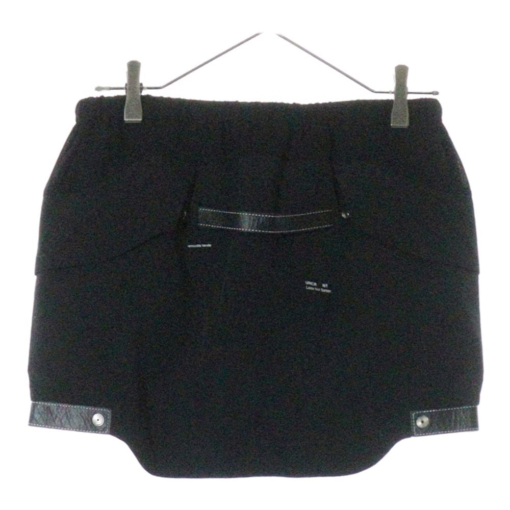 UNDERCOVER(アンダーカバー) 10SS LESS BUT BETTER期 レザー切り替え シルク ミニスカート レディース E1602