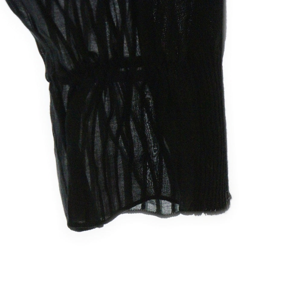 UNDERCOVER(アンダーカバー) 09AW プリーツ加工 素材切り替え Vネック シルク長袖ワンピース ブラック レディース D1403