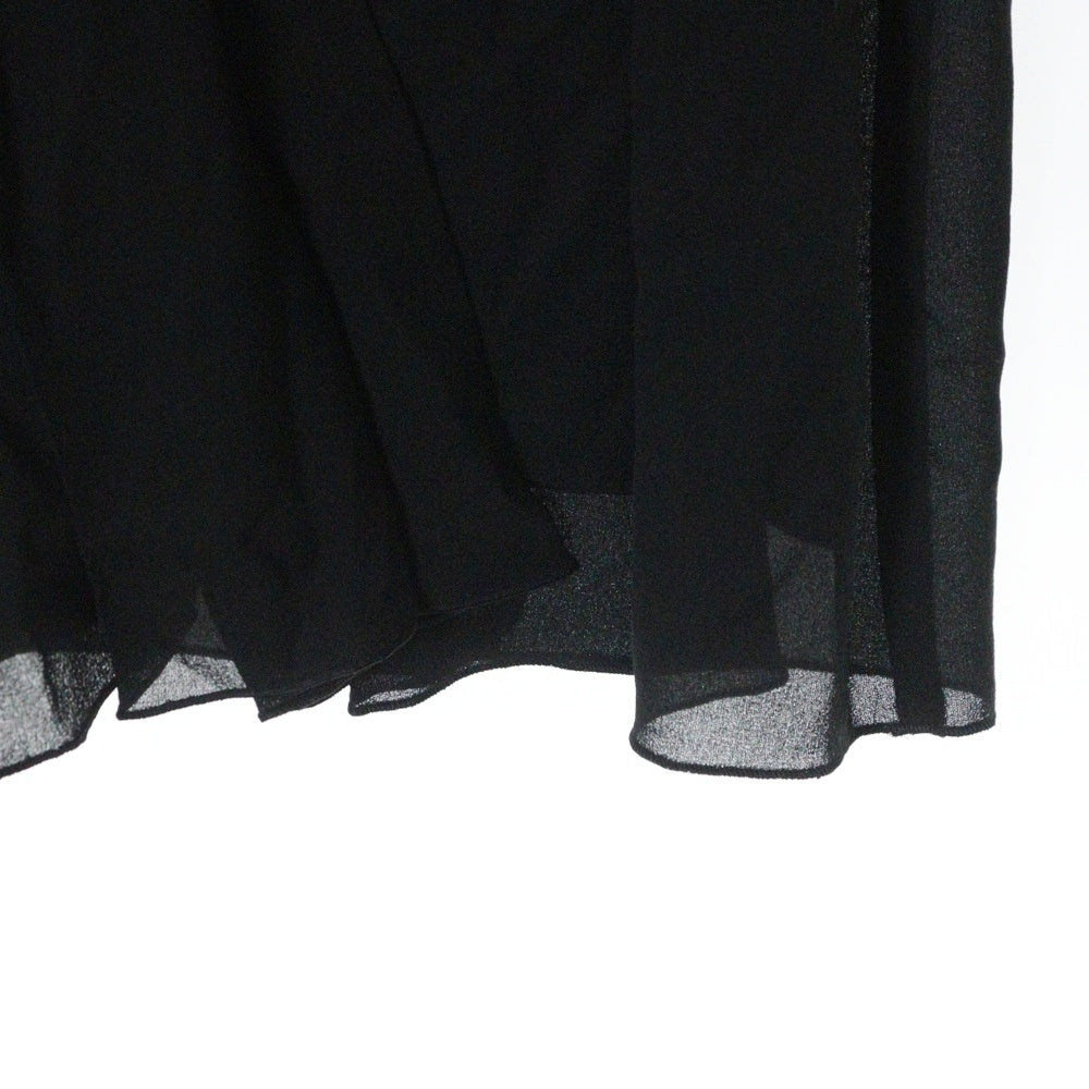 UNDERCOVER(アンダーカバー) 09AW プリーツ加工 素材切り替え Vネック シルク長袖ワンピース ブラック レディース D1403
