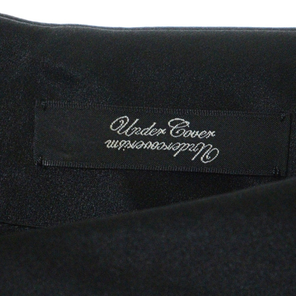 UNDERCOVER(アンダーカバー) 09AW プリーツ加工 素材切り替え Vネック シルク長袖ワンピース ブラック レディース D1403
