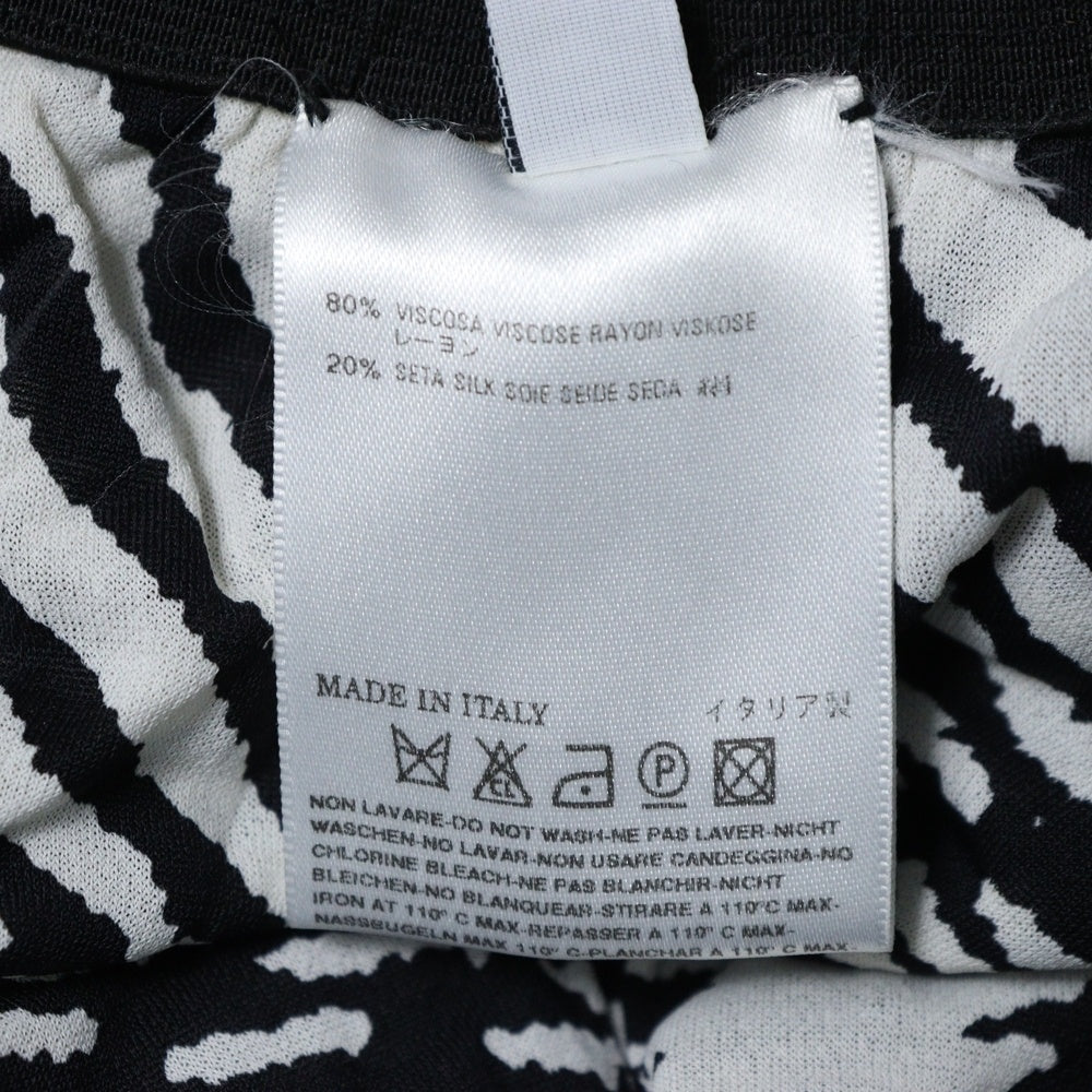 Martin Margiela(マルタンマルジェラ) 08SS ここのえ期 白タグ 総柄 シルク レーヨン オープンバック ノースリーブトップス カットソー ブラック/ホワイト レディース 20755
