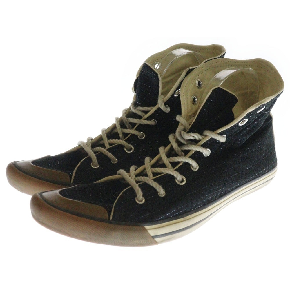 UNDERCOVER(アンダーカバー) 04AW But Beautiful期 ポインテッドトゥ ハイカットスニーカー ブラック/ネイビー HM10