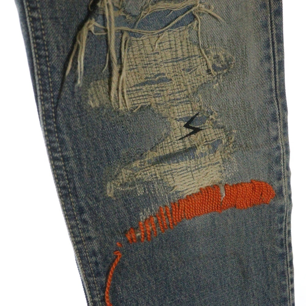 UNDERCOVER(アンダーカバー) But Beautiful期 復刻 64 ダメージ加工カットオフ スキニーデニムパンツ インディゴ D9501 レディース