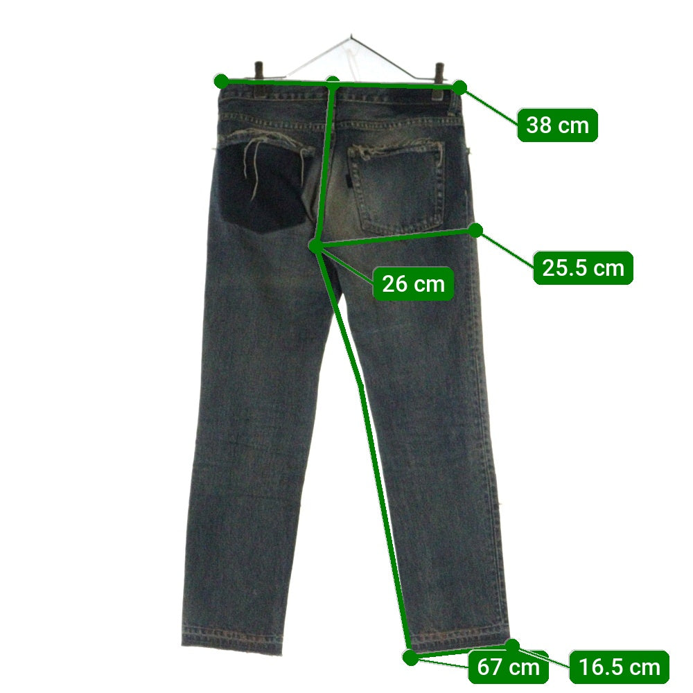UNDERCOVER(アンダーカバー) But Beautiful期 復刻 64 ダメージ加工カットオフ スキニーデニムパンツ インディゴ D9501 レディース