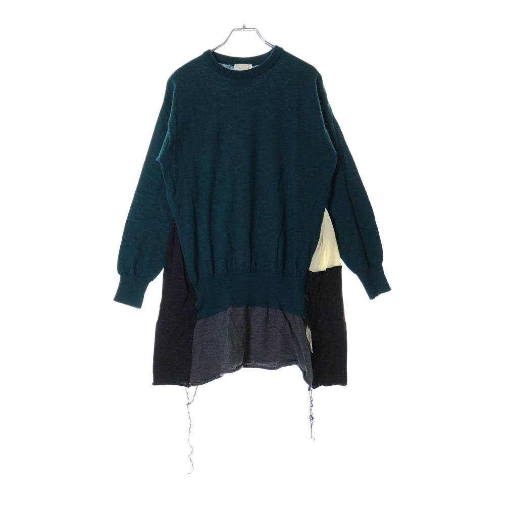 UNDERCOVER(アンダーカバー) 04AW But Beautiful期 ドッキング ウールニットセーター グリーン B39-K2 レディース