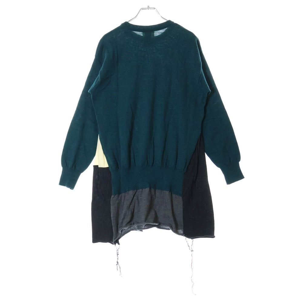 UNDERCOVER(アンダーカバー) 04AW But Beautiful期 ドッキング ウールニットセーター グリーン B39-K2 レディース