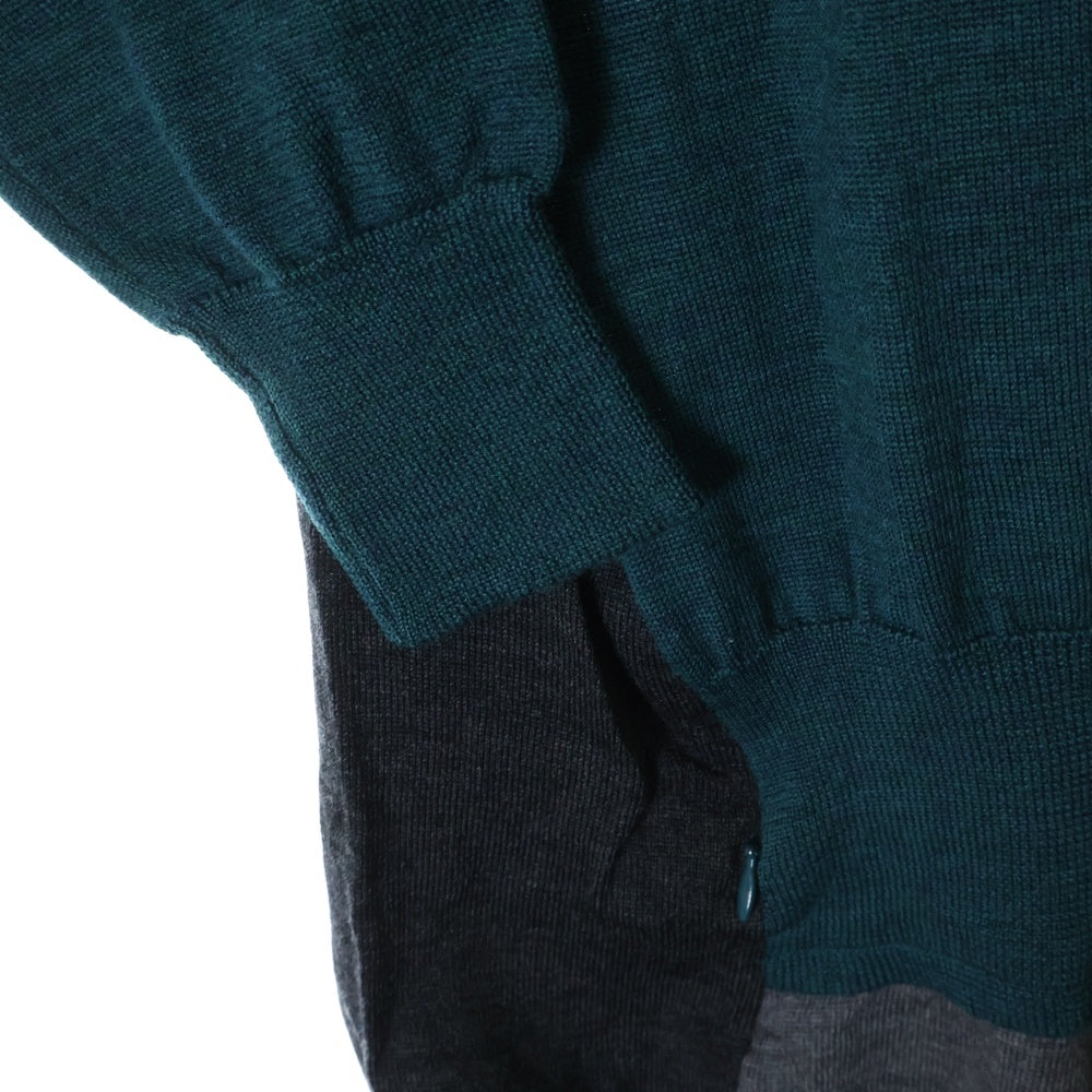UNDERCOVER(アンダーカバー) 04AW But Beautiful期 ドッキング ウールニットセーター グリーン B39-K2 レディース