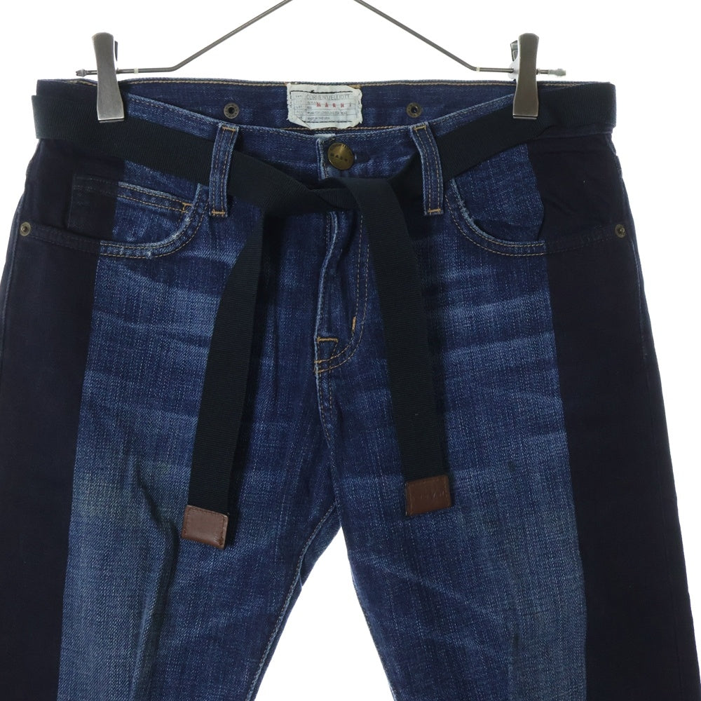 MARNI(マルニ) ベルト付き バイカラー デニムパンツ インディゴ E11PAJD001257JL005 レディース
