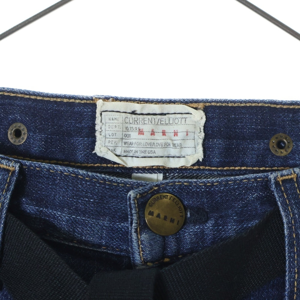 MARNI(マルニ) ベルト付き バイカラー デニムパンツ インディゴ E11PAJD001257JL005 レディース