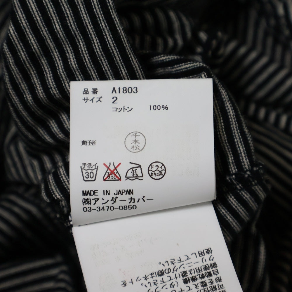 UNDERCOVER(アンダーカバー) ボーダー ノースリーブ カットソー ブラック A1803 レディース
