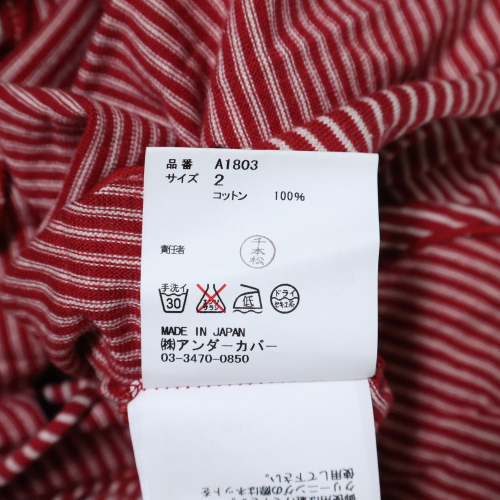 UNDERCOVER(アンダーカバー) ボーダー ノースリーブ カットソー レッド A1803 レディース