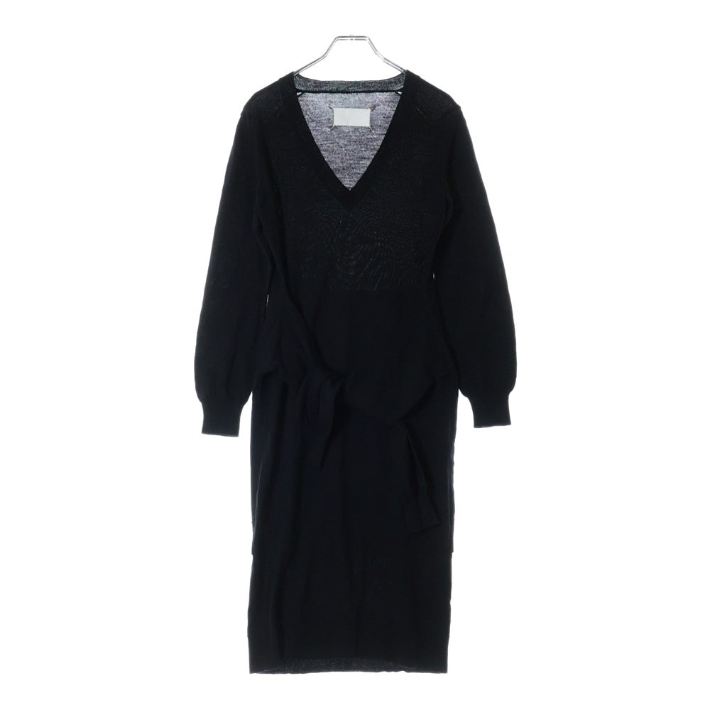 Maison Martin Margiela(メゾンマルタンマルジェラ) ここのえ期 白タグ Vネック ニットセーター ブラック 00393 レディース