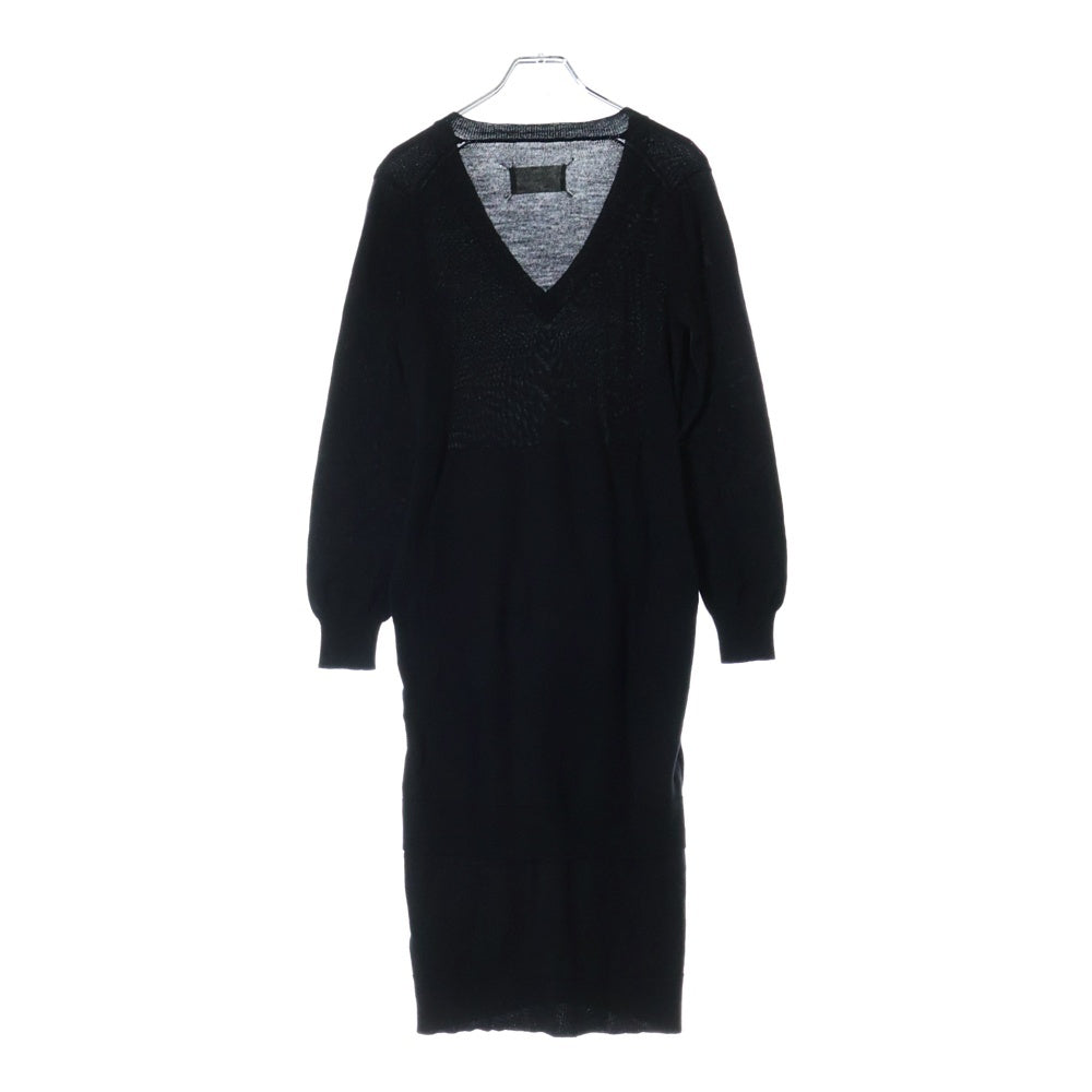 Maison Martin Margiela(メゾンマルタンマルジェラ) ここのえ期 白タグ Vネック ニットセーター ブラック 00393 レディース