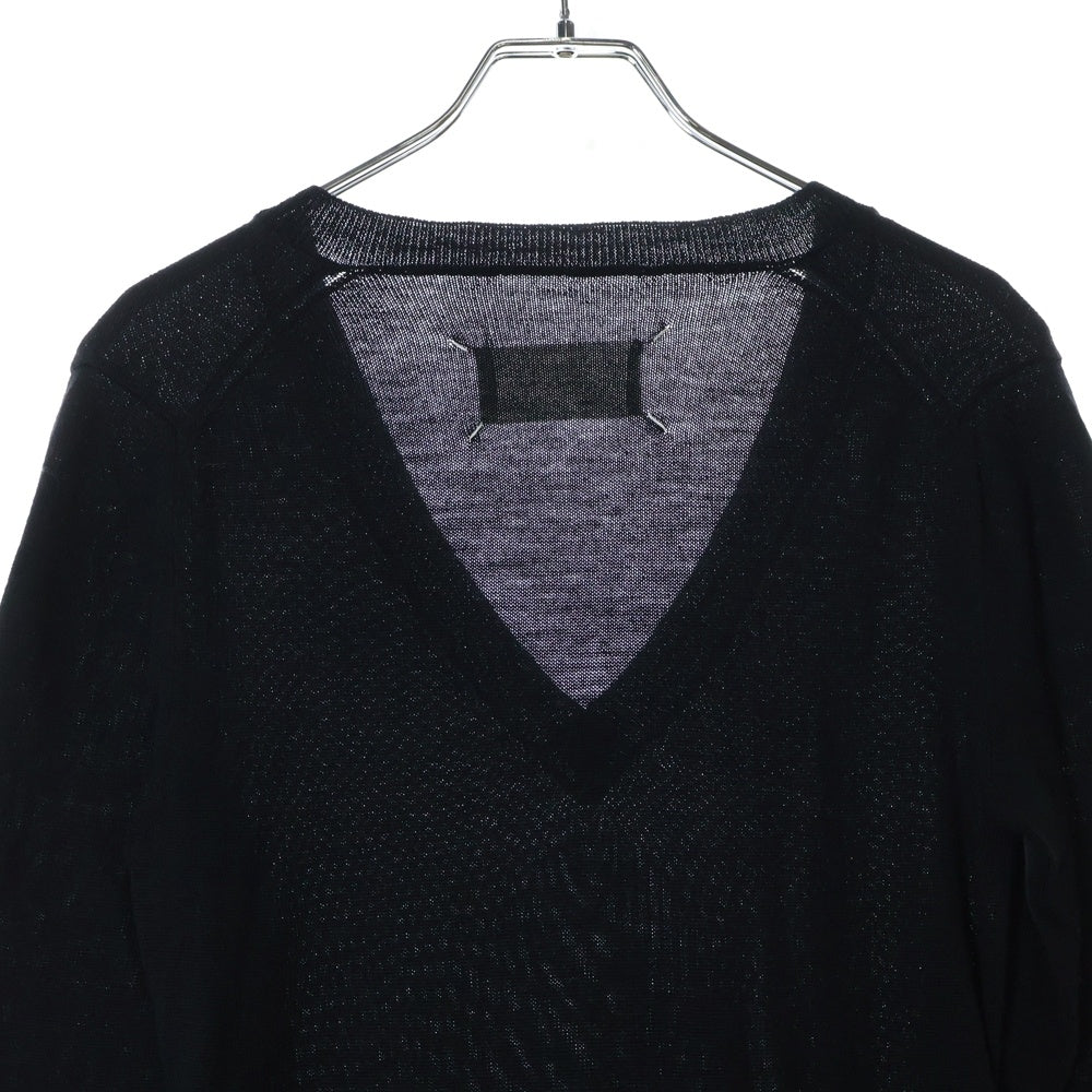 Maison Martin Margiela(メゾンマルタンマルジェラ) ここのえ期 白タグ Vネック ニットセーター ブラック 00393 レディース
