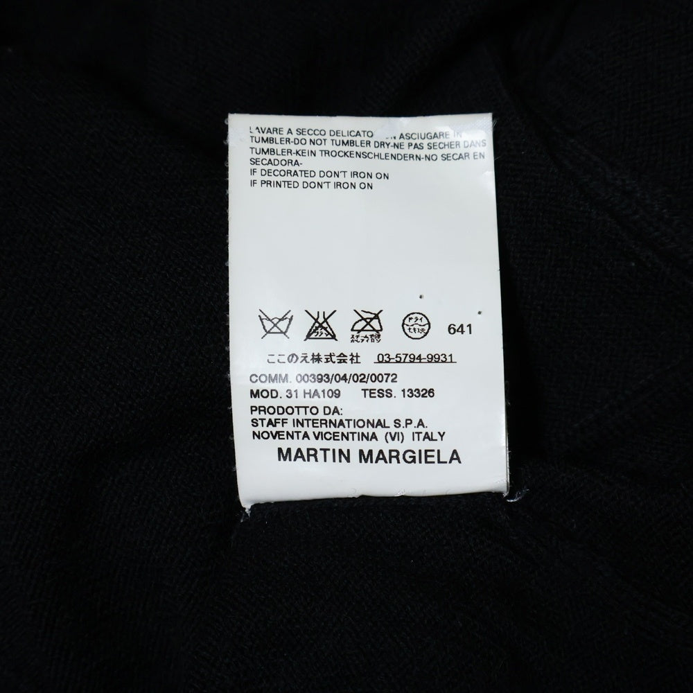 Maison Martin Margiela(メゾンマルタンマルジェラ) ここのえ期 白タグ Vネック ニットセーター ブラック 00393 レディース