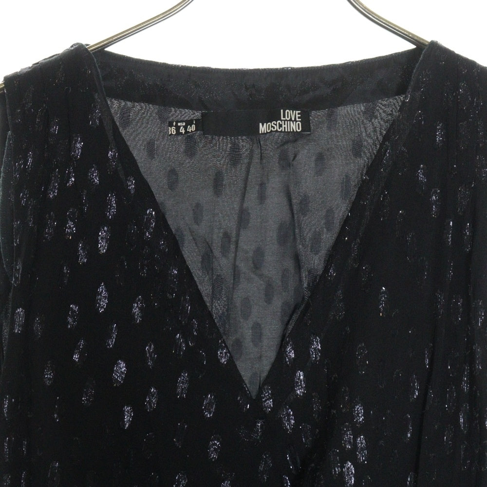 MOSCHINO(モスキーノ) 総柄 ノースリーブワンピース ブラック レディース