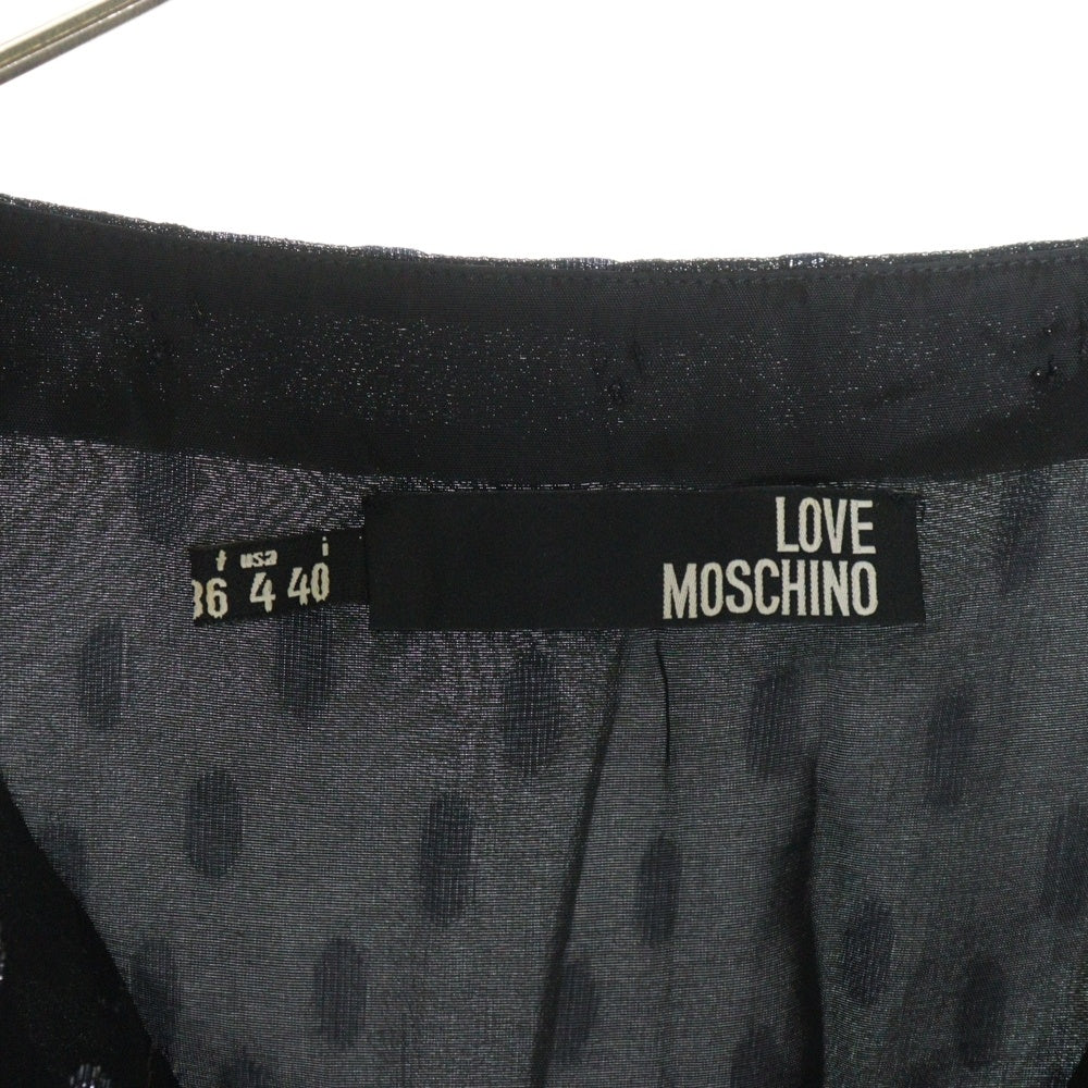 MOSCHINO(モスキーノ) 総柄 ノースリーブワンピース ブラック レディース