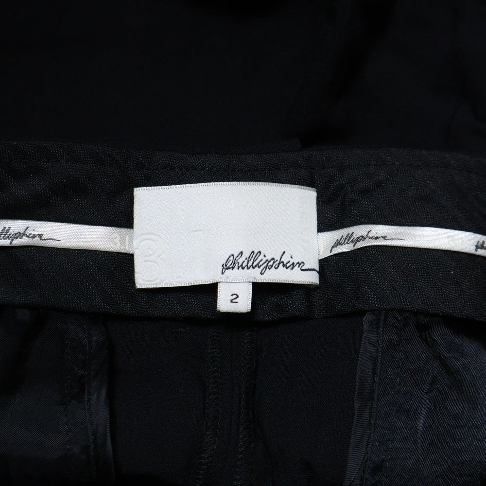 3.1 Phillip Lim(スリーワンフィリップリム) センターライン ヴァージンウール スラックス ロングパンツ ブラック F211-5680SKW レディース