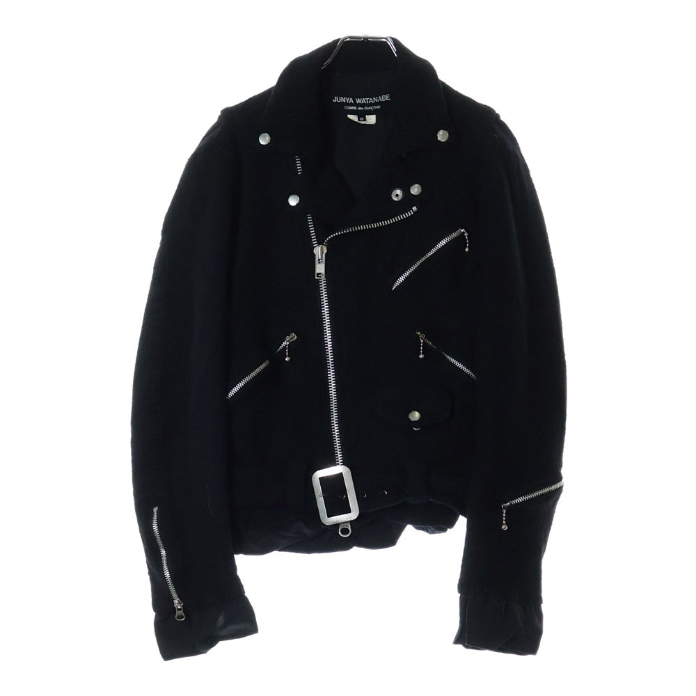 JUNYA WATANABE COMME des GARCONS(ジュンヤワタナベ コムデギャルソン) ウール ダブルライダース ジャケット ブラック JT-J029 AD2007 レディース