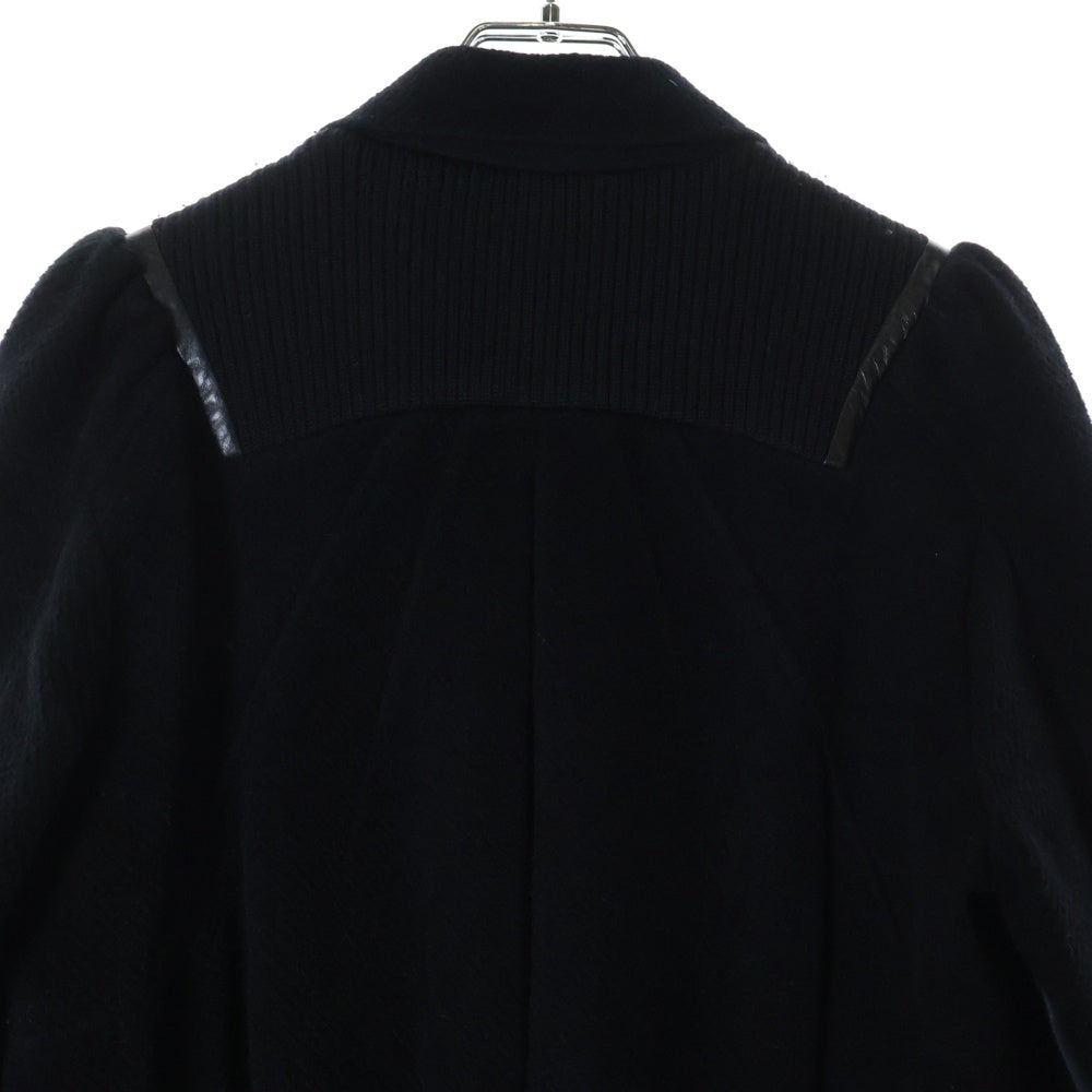 UNDERCOVER(アンダーカバー) ウィンドストッパー パワーショルダー ウール ステンカラーコート ブラック D1302 レディース
