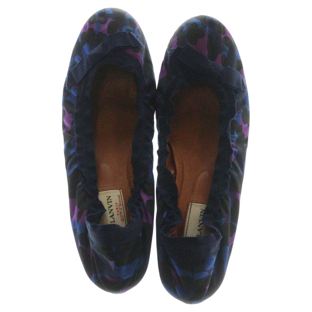 LANVIN(ランバン) カモ柄 バレリーナ シューズ ブルー レディース