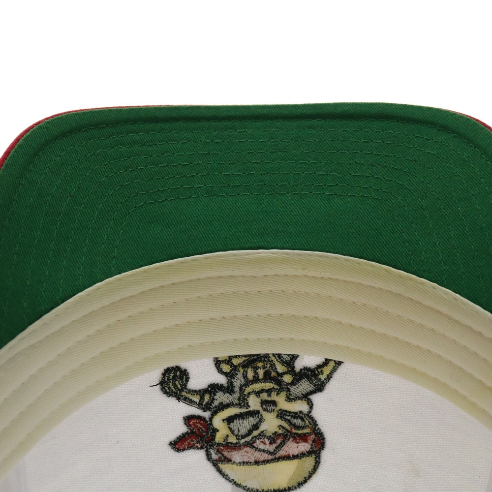 drew house(ドリューハウス) 21SS HEARTY SNAPBACK HAT ハーティ スカルエンブロイダリー スナップバック ハット キャップ 帽子 レッド/ホワイト