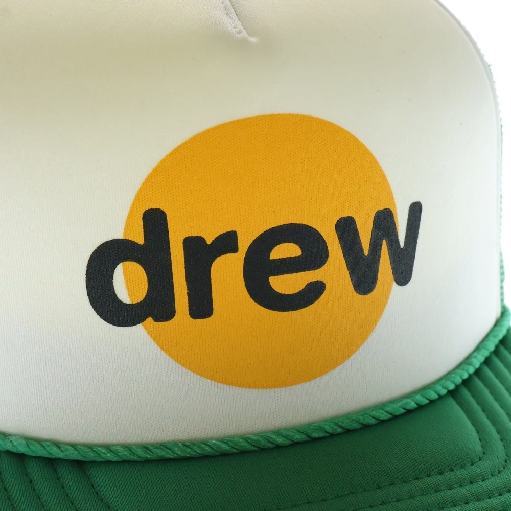 drew house(ドリューハウス) INFINITE JOY TRUCKER HAT インフィニット ジョイ フロントロゴ トラッカー ハット メッシュキャップ 帽子 ホワイト/グリーン
