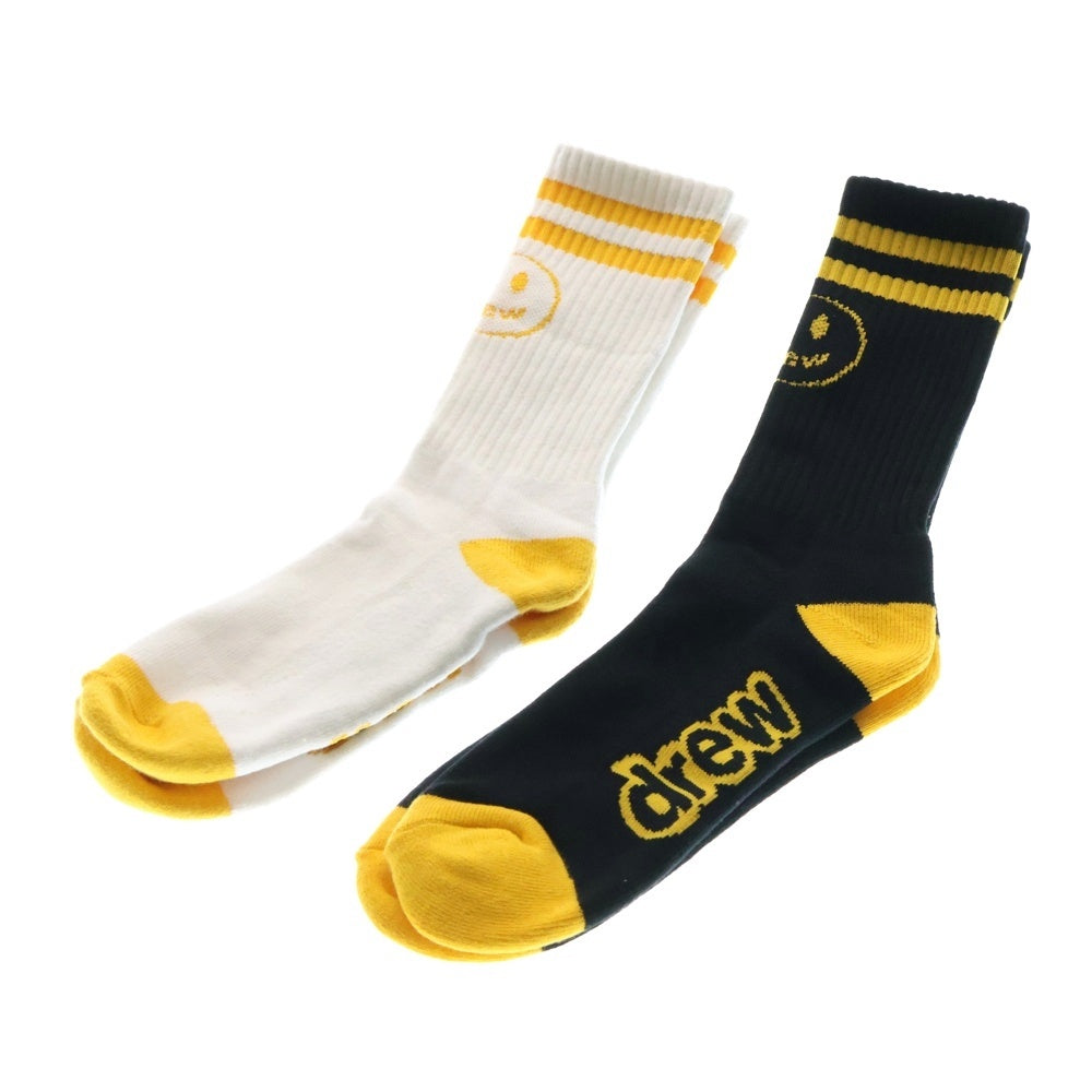 drew house(ドリューハウス) 2PACK MASCOT STRIPE SOCKS マスコット ストライプ ソックス 2足セット ホワイト/ブラック