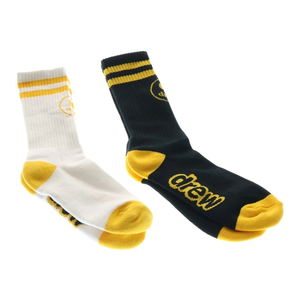 drew house(ドリューハウス) 2PACK MASCOT STRIPE SOCKS マスコット ストライプ ソックス 2足セット ホワイト/ブラック