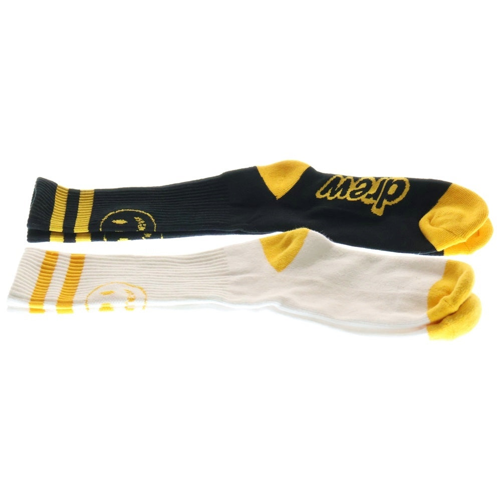 drew house(ドリューハウス) 2PACK MASCOT STRIPE SOCKS マスコット ストライプ ソックス 2足セット ホワイト/ブラック