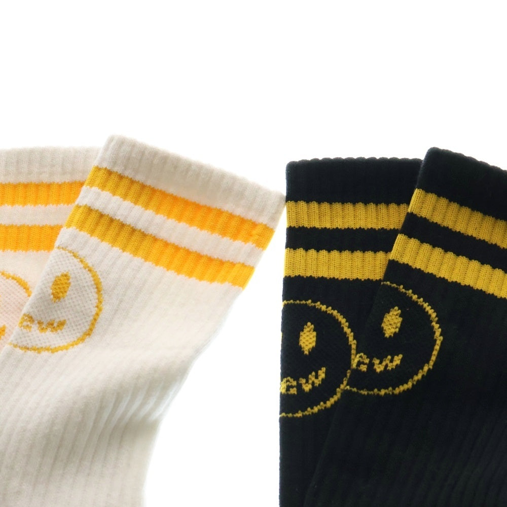 drew house(ドリューハウス) 2PACK MASCOT STRIPE SOCKS マスコット ストライプ ソックス 2足セット ホワイト/ブラック