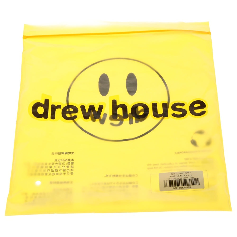 drew house(ドリューハウス) 2PACK MASCOT STRIPE SOCKS マスコット ストライプ ソックス 2足セット ホワイト/ブラック