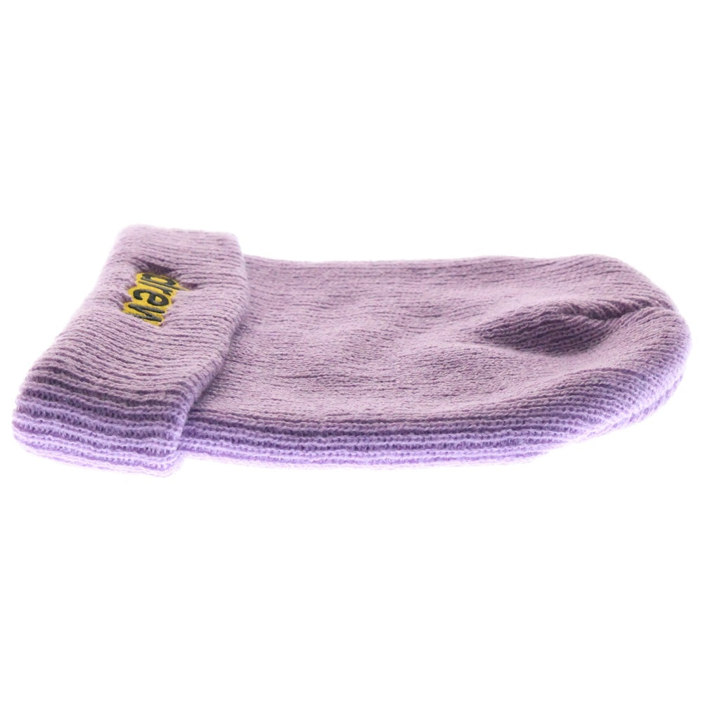 drew house(ドリューハウス) SECRET SOFT RIB BEANIE シークレット ソフトリブ ロゴエンブロイダリー ビーニー ニット帽 帽子 パープル