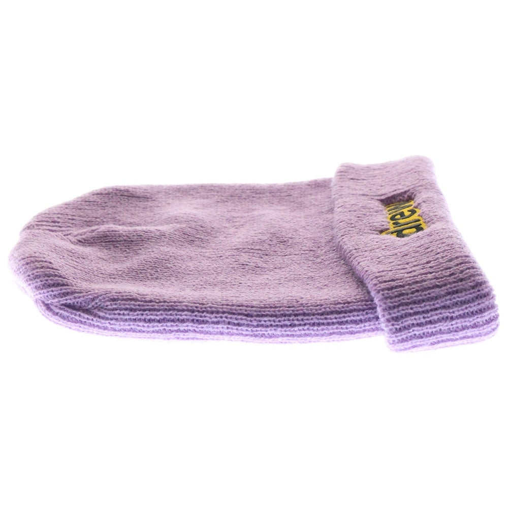 drew house(ドリューハウス) SECRET SOFT RIB BEANIE シークレット ソフトリブ ロゴエンブロイダリー ビーニー ニット帽 帽子 パープル