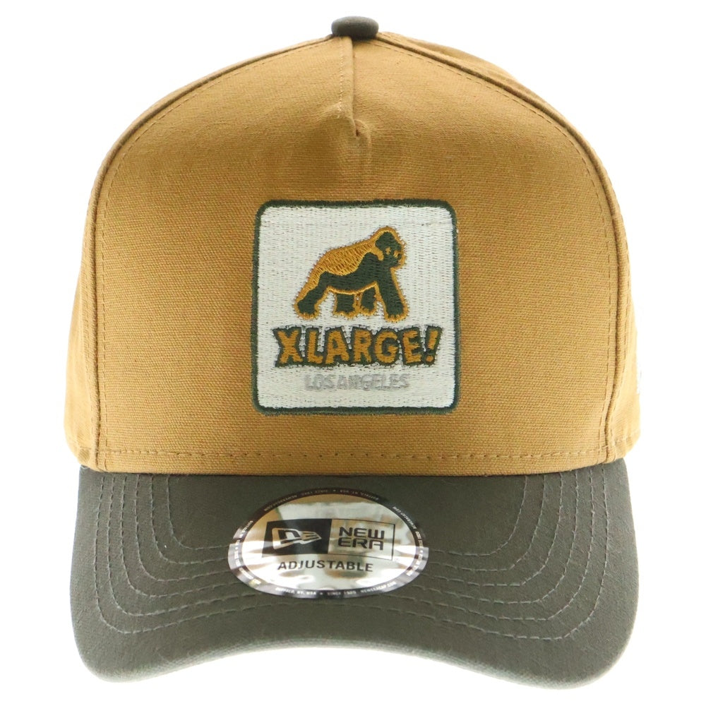 X-LARGE(エクストララージ) ×NEW ERA ニューエラ ロゴパッチ 6パネル キャップ 帽子 ブラウン