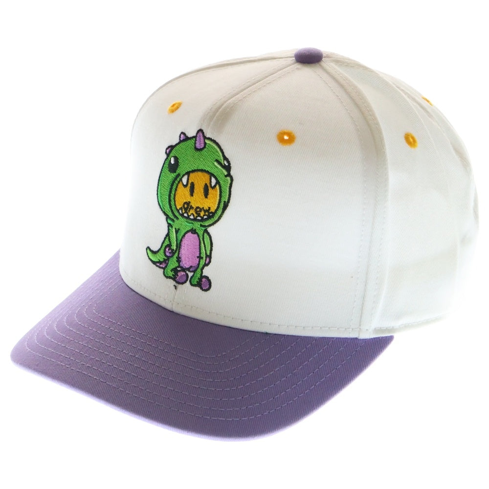 drew house(ドリューハウス) 21AW DINODREW SNAPBACK HAT ディノドリュー エンブロイダリー スナップバック 5パネルハット キャップ 帽子 パープル/ホワイト