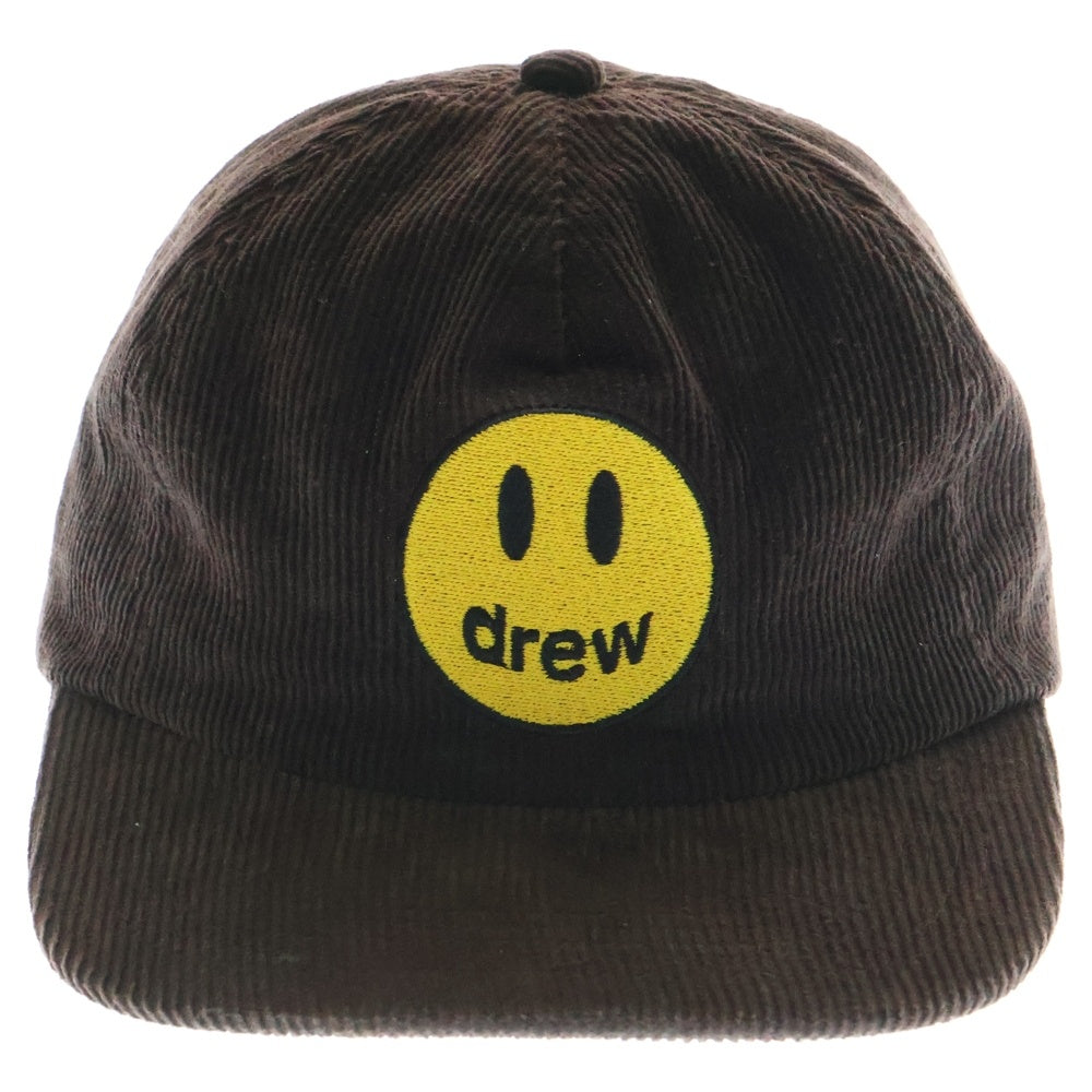 drew house(ドリューハウス) ロゴパッチ 6パネル コーデュロイ キャップ 帽子 ブラウン