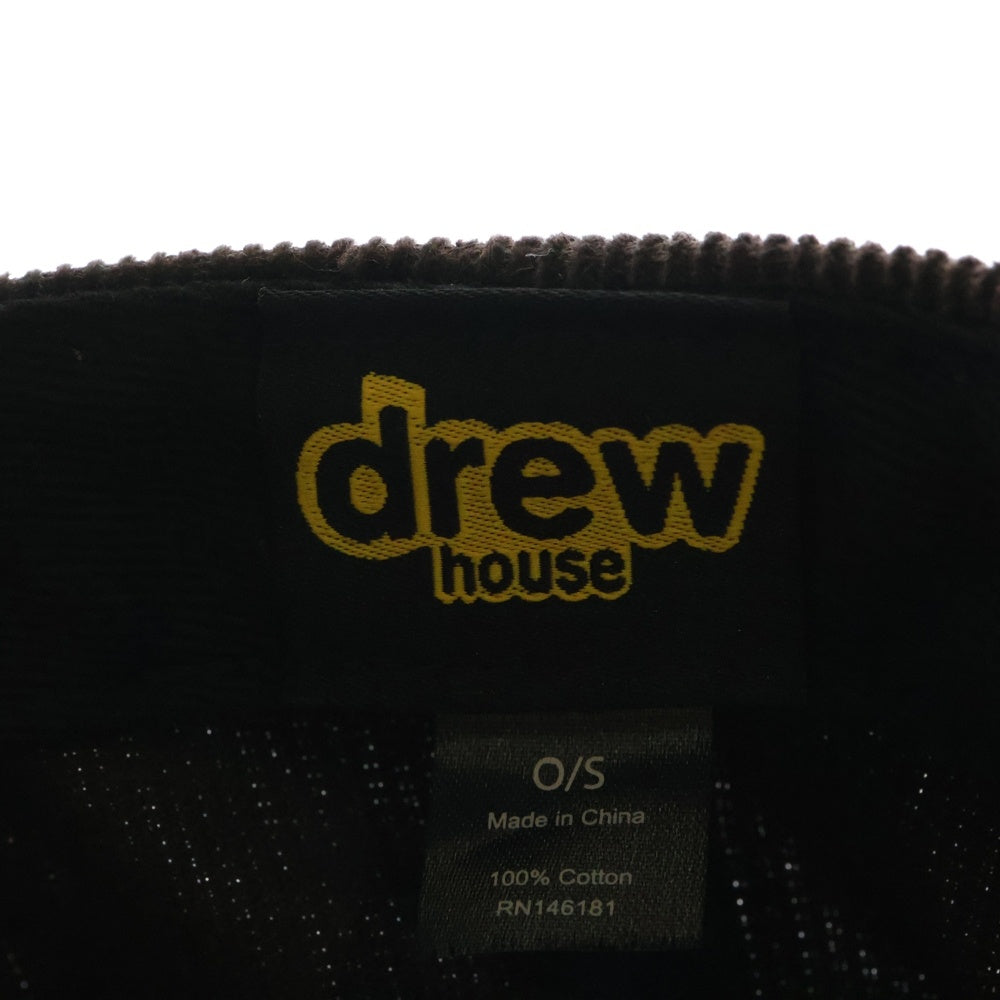 drew house(ドリューハウス) ロゴパッチ 6パネル コーデュロイ キャップ 帽子 ブラウン