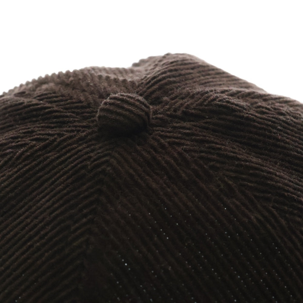 drew house(ドリューハウス) ロゴパッチ 6パネル コーデュロイ キャップ 帽子 ブラウン