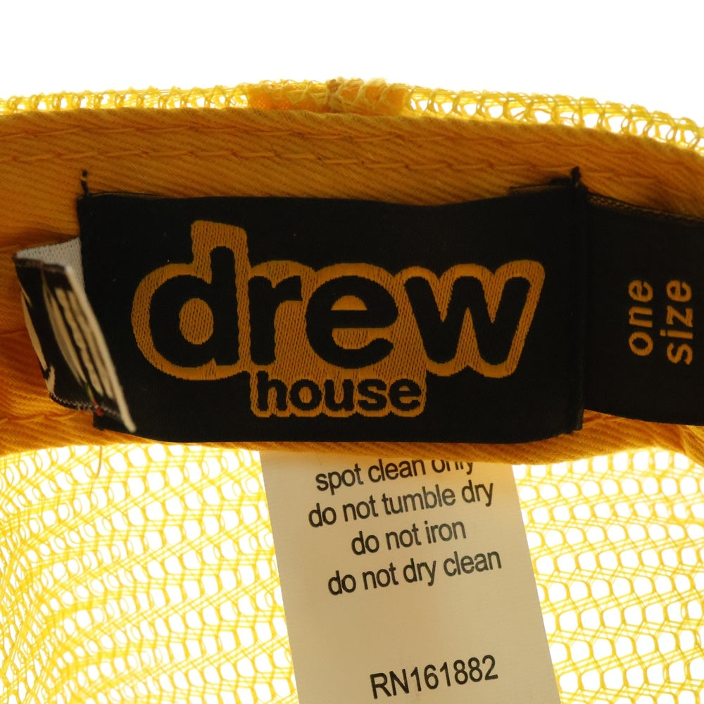 drew house(ドリューハウス) MASCOT TRUCKER HAT マスコット ロゴエンブロイダリー トラッカー ハット メッシュキャップ 帽子 イエロー