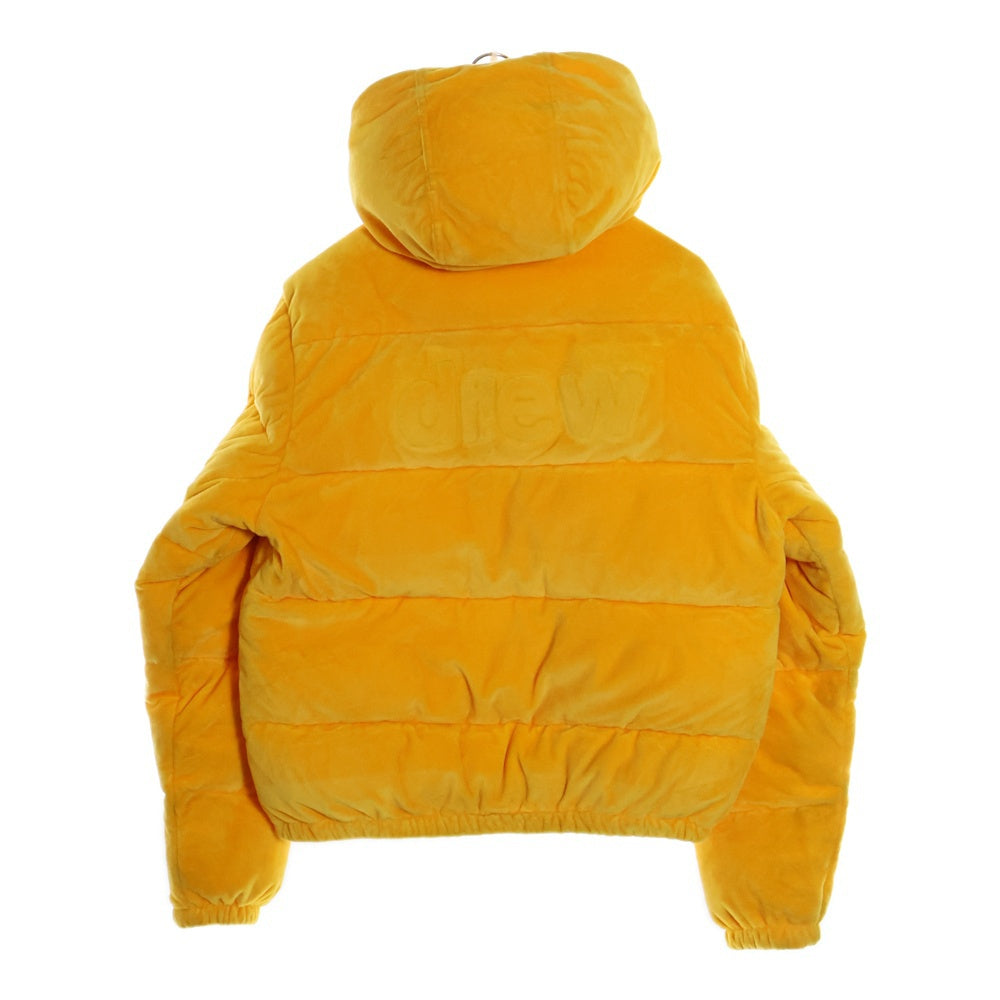 drew house(ドリューハウス) 22AW PLUSH HOODED PUFFER JACKET フロントロゴ プラッシュ フーデッド パファー ジャケット イエロー