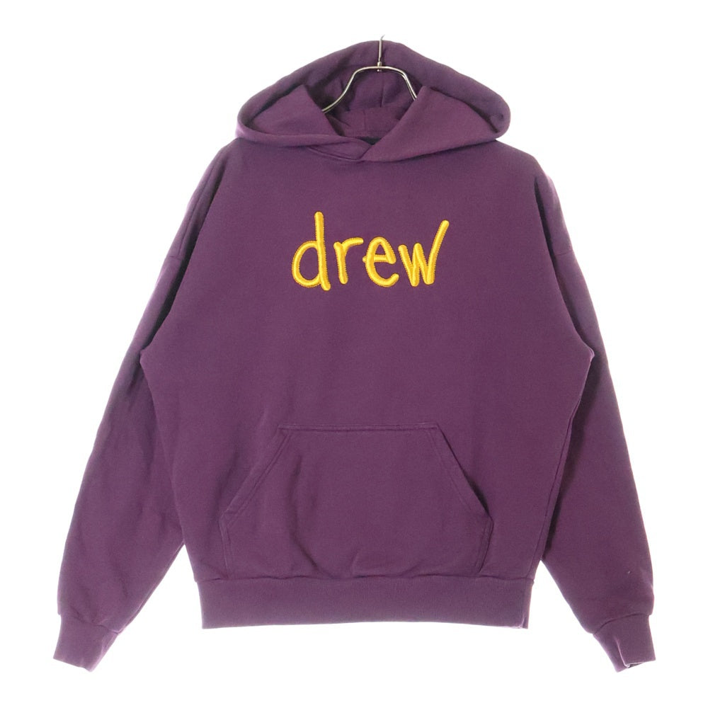 drew house(ドリューハウス) 21AW SCRIBBLE EMBROIDERY HOODIE スクリブル エンブロイダリー フロントロゴ プルオーバー スウェットパーカー パープル