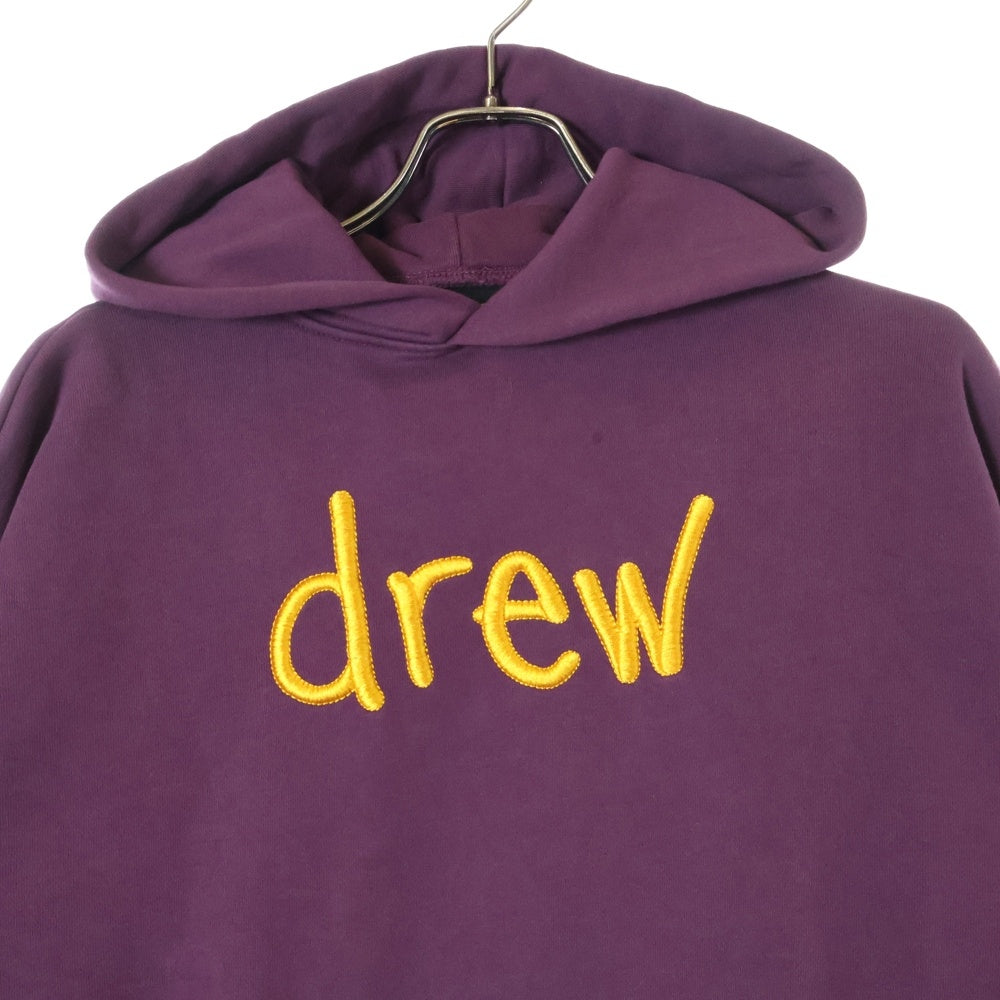 drew house(ドリューハウス) 21AW SCRIBBLE EMBROIDERY HOODIE スクリブル エンブロイダリー フロントロゴ プルオーバー スウェットパーカー パープル